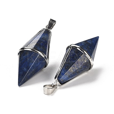 Natural Lapis Lazuli Pointed Pendants G-F763-04P-07-1