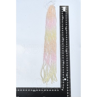 10 Strands Transparent Gradient Color Glass Beads Strands GLAA-CJ0002-09C-1