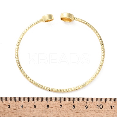 Clear Cubic Zirconia Open Cuff Bangle BJEW-G737-01G-02-1
