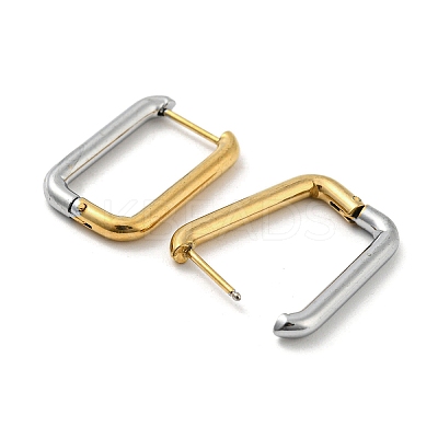 Two Tone 304 Stainless Steel Hoop Earrings LS-EJEW-K257-02A-GP-1