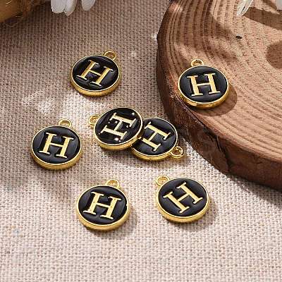 Golden Plated Alloy Charms LS-ENAM-S118-02H-1