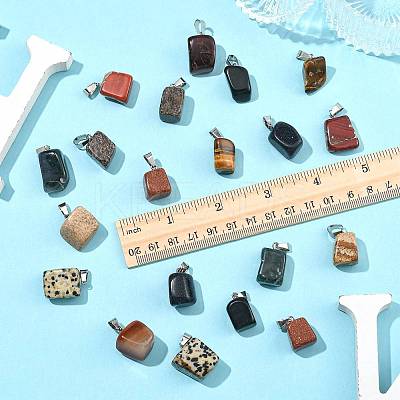 20Pcs 10 Styles Natural & Synthetic Mixed Gemstone Pendants G-FS0005-93P-02-1