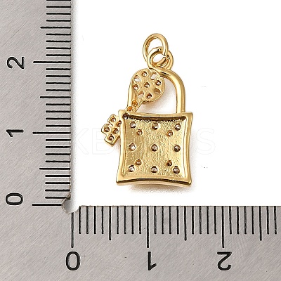 Rack Plating Brass Micro Pave Cubic Zirconia Pendants ZIRC-F142-12D-G-1