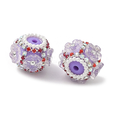 Flower Style Resin Rhinestone Beads CLAY-NH0003-05S-01-1