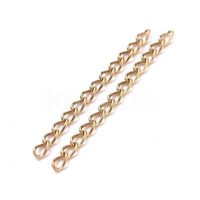 Ion Plating(IP) 304 Stainless Steel Curb Chains Extender STAS-WH0032-02A-G-1