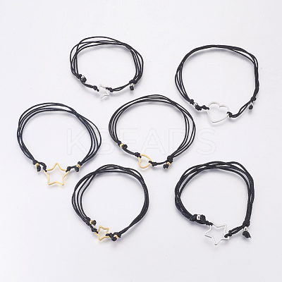 Adjustable Nylon Cord Multi-strand Bracelets BJEW-F354-27GP-02A-1