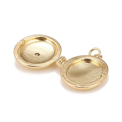 Brass Micro Pave Cubic Zirconia Locket Pendants LS-KK-A161-37G-1