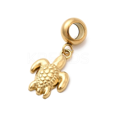 304 Stainless Steel Sea Animal European Dangle Charms STAS-D153-04A-G-1