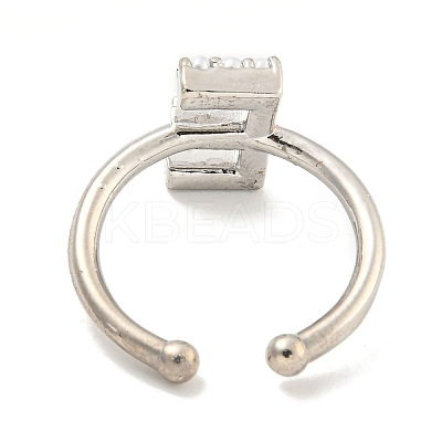 Rack Plating Brass Open Cuff Rings for Women RJEW-F162-01P-E-1