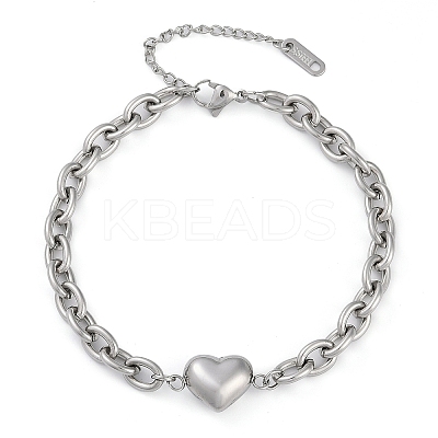 304 Stainless Steel Cable Chain Link Bracelets for Women LS-BJEW-M051-01P-1