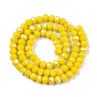 Electroplate Opaque Solid Color Glass Beads Strands X-EGLA-A044-P6mm-L04-1
