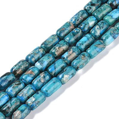 Dyed Synthetic Imperial Jasper Beads Strands G-P529-B01-01-1