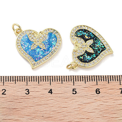 Brass Micro Pave Clear Cubic Zirconia Pendants KK-L213-006G-1
