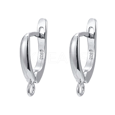 Anti-Tarnish Rhodium Plated 925 Sterling Silver Leverback Earrings STER-K168-003P-1