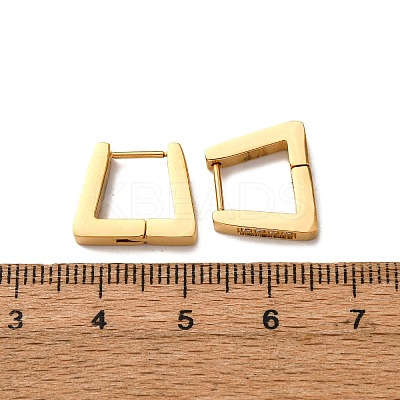 304 Stainless Steel Cubic Zirconia Trapezoid Hoop Earrings EJEW-D331-06G-1