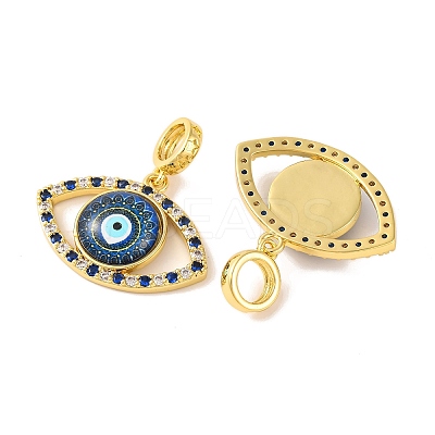 Rack Plating Brass Micro Pave Cubic Zirconia Pendant KK-H486-20G-05-1