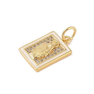 Brass Micro Pave Clear Cubic Zirconia Pendants KK-E111-31K-G-1