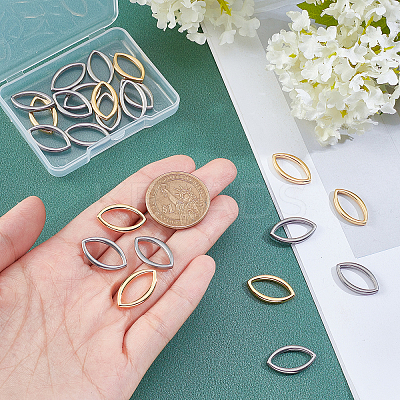 40Pcs 2 Colors 304 Stainless Steel Linking Rings STAS-UN0022-12-1