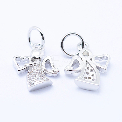 Brass Micro Pave Cubic Zirconia Charms X-KK-P133-03P-NR-1