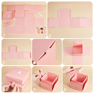 DIY Butterfly Flying Surprise Gift Paper Storage Boxes CON-WH0110-54B-1