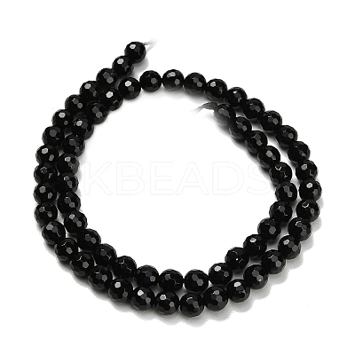 Natural Black Onyx Beads Strands G-C280-B01-6mm-1