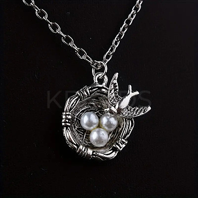 Alloy & Imitation Pearl Pendant Necklaces FS-WG171EF-01-1