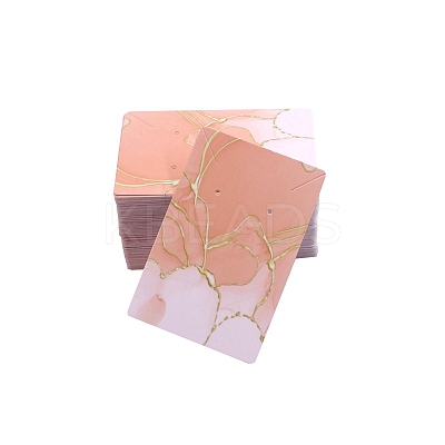 100Pcs Rectangle Gold Stamping Paper Necklace and Earring Display Cards PW-WG32565-10-1
