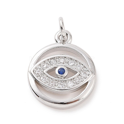 Brass Micro Pave Cubic Zirconia Pendants KK-C012-20P-1