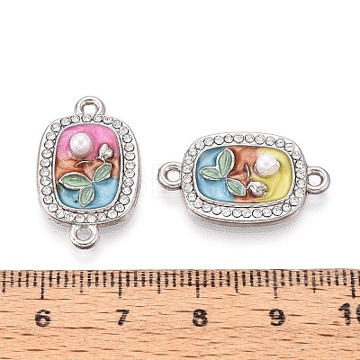 Alloy Crystal Rhinestone and ABS Imitation Pearl Connector Charms PALLOY-T092-08P-1