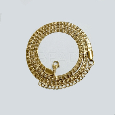 304 Stainless Steel Herringbone Chain Necklaces LS-NJEW-P282-01G-1