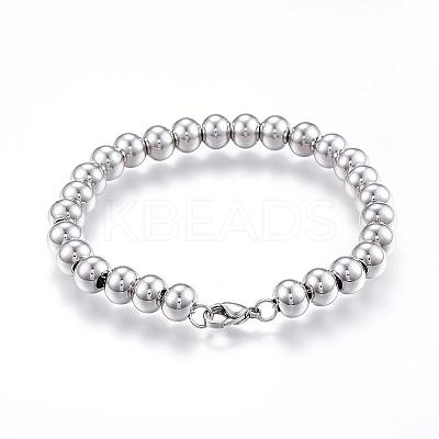 Tarnish Resistant 201 Stainless Steel Ball Chain Bracelets BJEW-E295-03-1
