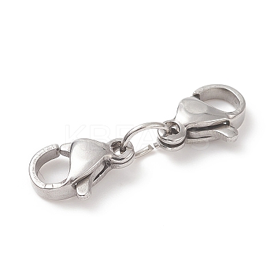 Non-Tarnish 304 Stainless Steel Double Lobster Claw Clasps STAS-E163-57P-B-1