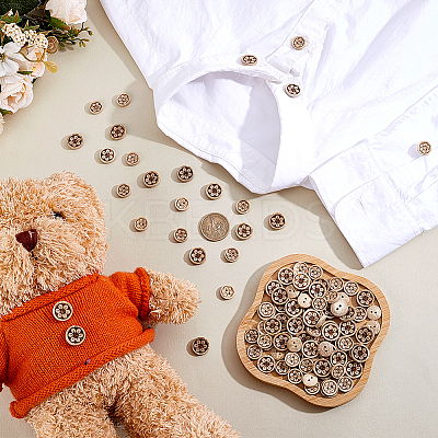 100Pcs 2 Styles Natural Coconut Buttons BUTT-ME0001-22-1