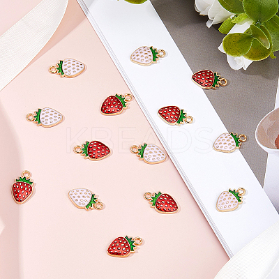 72Pcs 2 Colors Light Gold Plated Alloy Enamel Pendants ENAM-FH0001-87-1