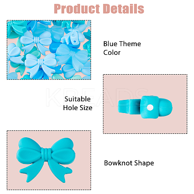 25Pcs 5 Colors Silicone Beads SIL-HS0001-13B-1