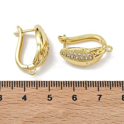 Brass Micro Pave Cubic Zirconia Earring Findings KK-D226-03G-1