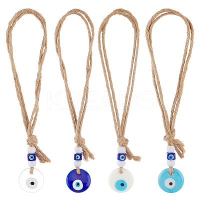 AHADEMAKER 1 Set Handmade Lampwork Evil Eye Pendants Decorations HJEW-GA0001-22-1