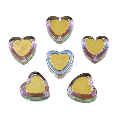 Electroplate Transparent Glass Beads LAMP-N032-05-D02-1