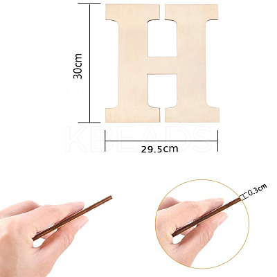Letter Unfinished Wood Blank Cutouts LS-DIY-ZX040-01H-1