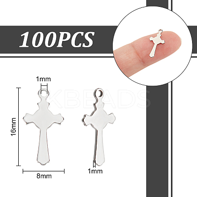 100Pcs 201 Stainless Steel Pendants FIND-UN0016-23-1