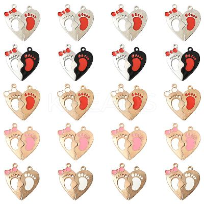 10 Bags Spray Painted Alloy Enamel Magnetic Split Pendants ENAM-FS0003-01-1