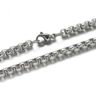Tarnish Resistant 304 Stainless Steel Box Chains Necklaces NJEW-I074-12-1