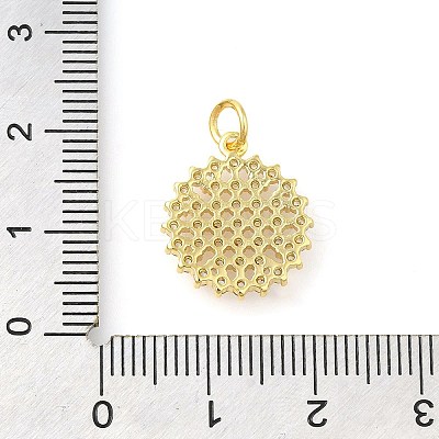 Rack Plating Brass Micro Pave Cubic Zirconia Pendants KK-S396-29G-1