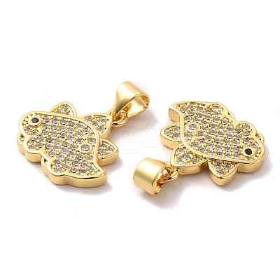 Brass Micro Pave Cubic Zirconia Pendants KK-A180-12G-1