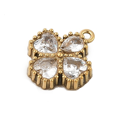 304 Stainless Steel Rhinestone Pendants STAS-E547-06A-G-1