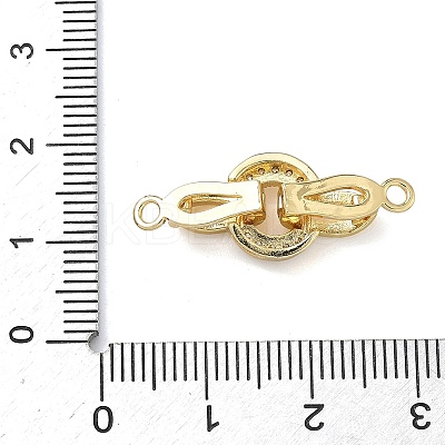 Ring Brass Micro Pave Clear Cubic Zirconia Fold Over Clasps KK-Z143-18G-1