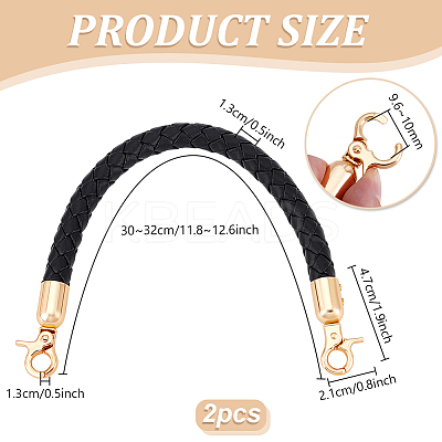 PU Imitation Leather Braided Bag Handles DIY-WH0366-41A-1