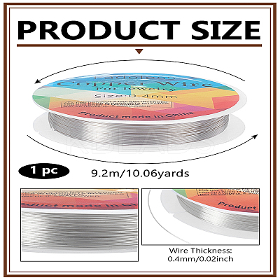 2 Rolls Round Copper Wire for Jewelry CWIR-LP0001-02-1