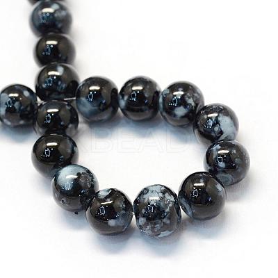 Baking Paint Glass Round Bead Strands DGLA-Q019-8mm-73-1