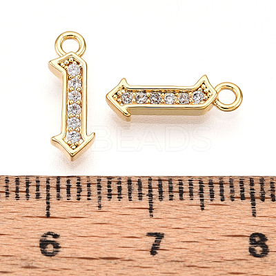 Brass Micro Pave Cubic Zirconia Charms KK-N261-104A-G-1